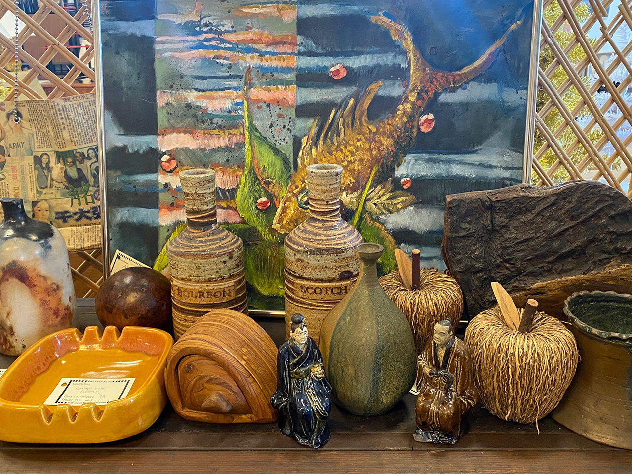 Vintage lighting and furniture collection at Past Perfect