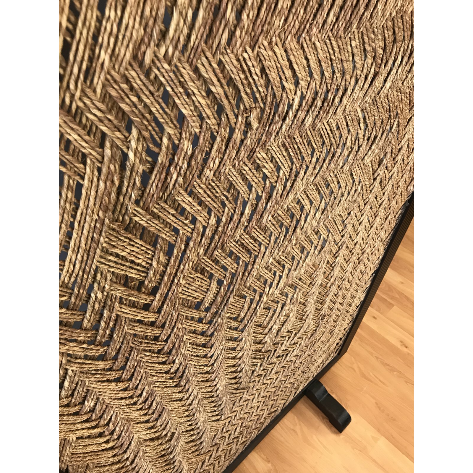 Vintage Free Standing Woven Rope Screen - Past Perfect