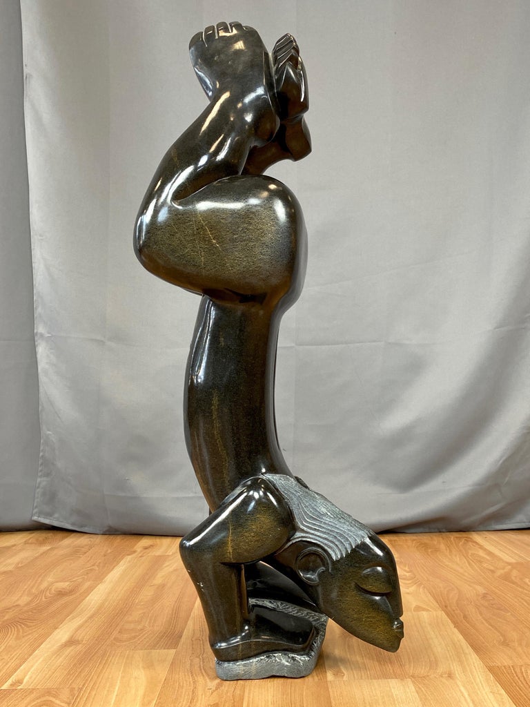 Gedion Nyanhongo “Exercising”, Shona Springstone Sculpture, 1990s ...