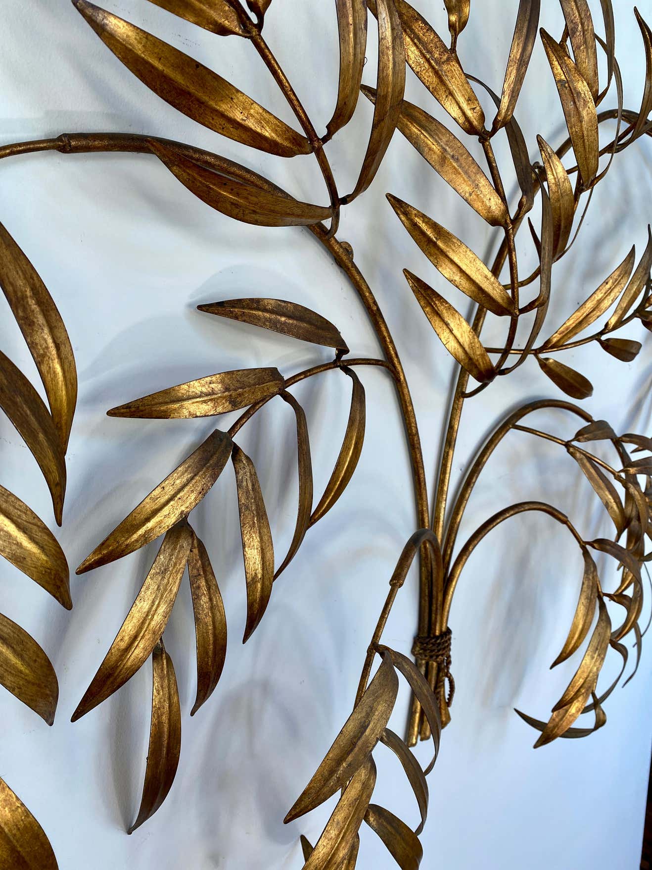 Vintage 1950s Italian Gilded Branches & Leaves Wall Sculpture - Past ...