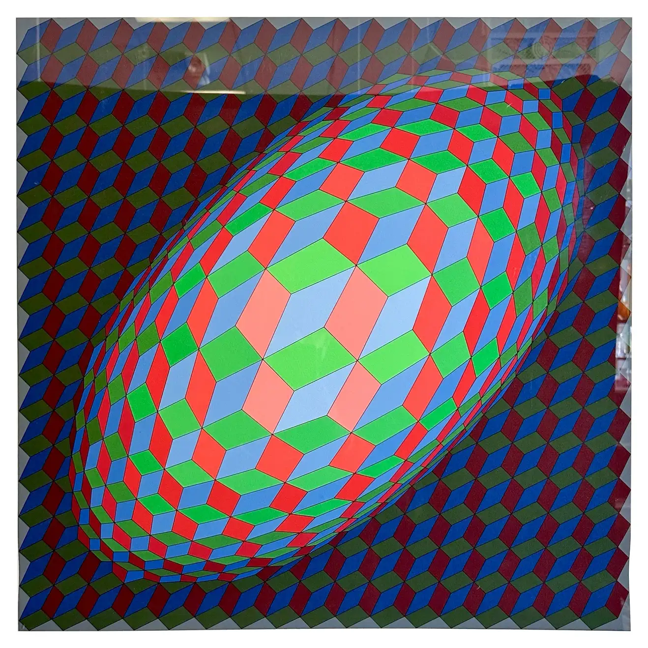 Large Victor Vasarely Op Art Serigraph Tridos - Signed and Numbered -  Ruby Lane